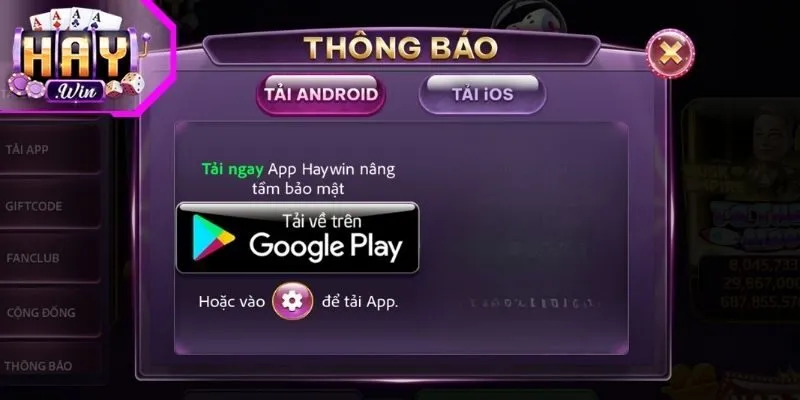 Tải app Haywin cho Android
